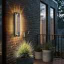 Dusk to Dawn Outdoor Light with Crystal Bubble Glass,19.7 Inches LED Porch Lights Outdoor Waterproof Modern Outside Sconce Wall Mount for Doorway Hallway Porch Patio Yard Doorway Bronze