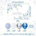 LaVenty Baptism Party Decorations Blue Silver Balloon Garland Backdrop Cross Balloon for First Communion Confirmation Party Supplies