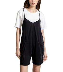 DNFUN Womens Sleeveless Rompers Loose Strap Shorts Overalls Oneise Outfits Summer Casual Jumpsuits, Small