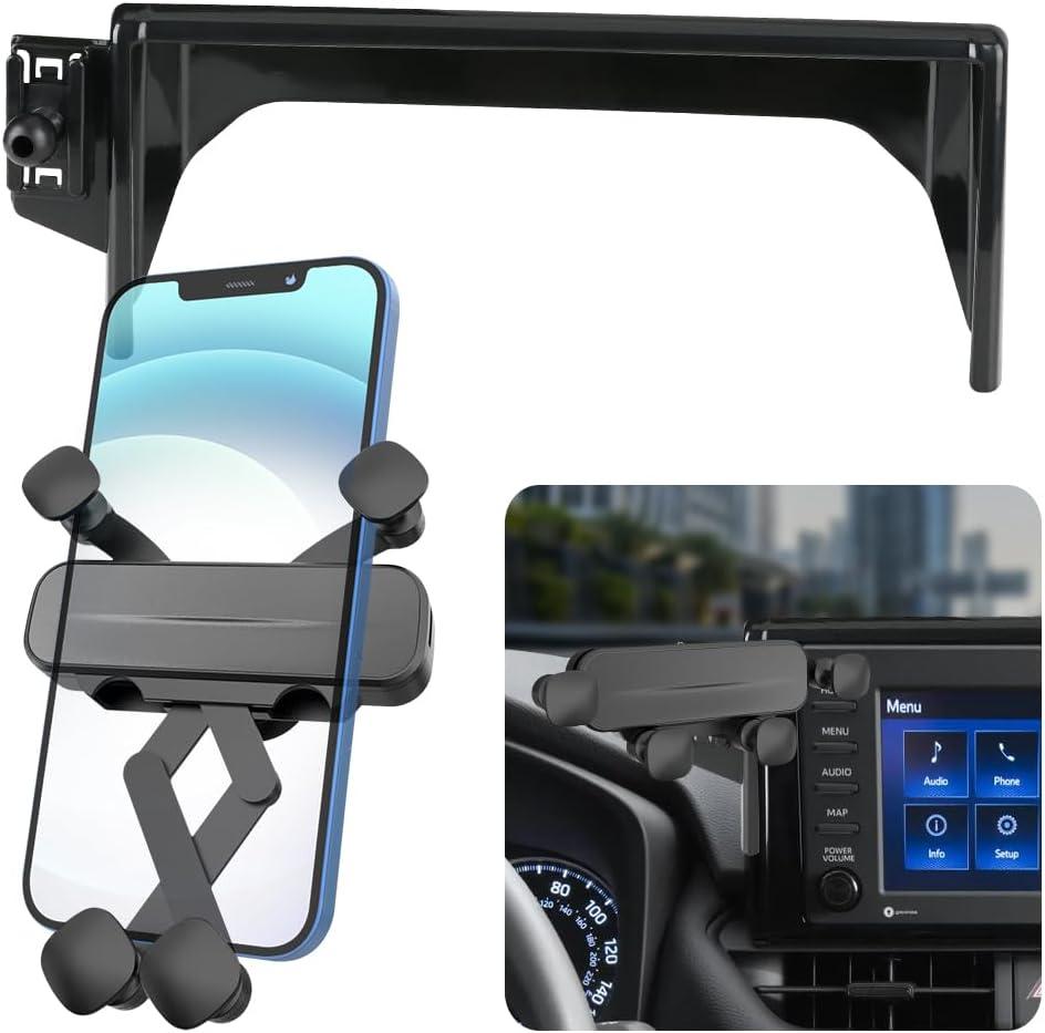 Car Cell Phone Holder for 2019-2025 Toyota RAV4 LX XLE RAV 4 Phone Mount Hybrid LE SE Prime Woodland Auto Accessories Navigation Screen Bracket Mobile Cellphone (not fit 2026)