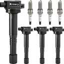 UF602 Ignition Coil Packs and Iridium Spark Plugs Compatible with Honda 08-12 Accord, 12-15 Civic, 12-15 Crosstour, 10-14 CR-V/ 13-15 Acura ILX 2.4L L4