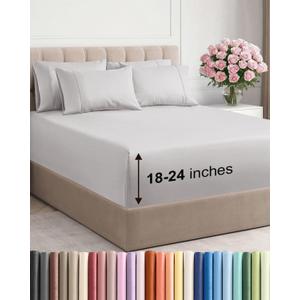 Extra Deep Full Sheet Set - 6 Piece Breathable and Cooling Sheets - Hotel Luxury Bedding for Women, Men, Kids & Teens - Easy Secure Fit - Soft, Wrinkle Free & Comfy - Extra Deep Pockets - French Grey