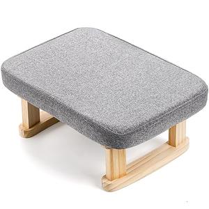 Amazon.com: Lawei Small Footstool Ottoman, Rectangle Fabric Foot Stool Rest with Wooden Legs and Non-Slip Soft Padding, Modern Footstools Step for Couch, Desk, Office, Living Room, Bedroom, Entryway, Dogs, Gray : Home & Kitchen