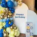 Yellow Blue Balloons, 12 Inch Blue and Yellow Balloons Set Macaron Yellow Balloon Metallic Blue Confetti Balloon for Kids Cartoon Theme Birthday Baby Shower Party Supplies