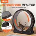 VEVOR Cat Exercise Wheel, 43.3" Large Cat Treadmill for Indoor Pets, Running Wheel with Detachable Carpet & Cats Teaser Toy for Running/Walking/Training, Suitable for Most Cats Black