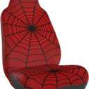 Red Spider Web Car Seat Cover, Full Set Front Bucket The Car Chair Cover Protectors Accessories