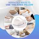 Knee Pillow for Side Sleepers for Back Pain,Leg Pillow for Side Sleepers, Memory Foam Cushion Knee Support Pillows,Pain Relief, Pregnancy Travel Pillow with Extra Washable Cover (One Size, White & Velcro Straps)