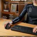 Ergonomic Vertical Wireless Mouse, 57 Natural Handshake for Wrist Pain Relief, Rechargeable 2.4G USB Computer Mouse, Quiet Click, 800/1200/1600 DPI, for Laptop PC Mac, Small/Medium Hands (Black)