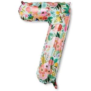 RIFLE PAPER CO. Garden Party Full Color Mylar Numbered Balloon (40" L, Decoration for Events, Celebrations, Holidays and Parties, Stylish Pattern), #7