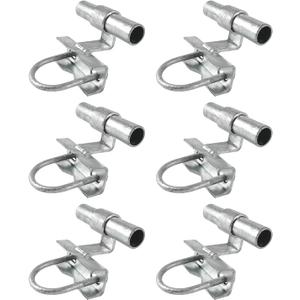 6 Pcs Sliding Gate Track, Sliding Gate Hardware Kit for 2-3/8" Rail & 2-3/8" to 2-7/8" Chain Link, Galvanized Steel Coating Chain Link Fence Rolling Gate Universal Gate Track Bracket Wall Mount
