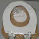 Mayfair Linden Slow Close Toilet Seat, Non Slip Heavy Duty Wood, Easy Install, Round, White