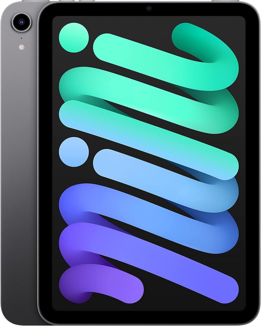 Apple iPad mini (6th Generation): A15 Bionic, 8.3-inch Liquid Retina Display, 64GB, Wi-Fi 6, 12MP front/12MP Back Camera, Touch ID, All-Day Battery Life  Space Gray