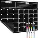 Mr. Pen Magnetic Dry Erase Calendar, 14.7 x 11.8", "Black", "Magnetic Fridge Calendar with 4 Dry Erase Markers
