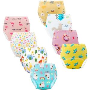 Potty Training Underwear for Girls, Toddler Learning Designs Training Pants(8 Packs, Multi-Colored, 4-6T, L)