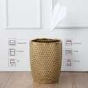 Modern Golden Small Trash Can Wastebasket, Garbage Container Bin for Bathrooms, Powder Rooms, Kitchens, Home Offices - Durable Ceramics - Round