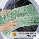 ACCUMTEK Upgrade Extra Large Sage Bathroom Rug Set 3 Pieces Ultra Soft, Thick Absorbent Bath Mats, Non Slip Chenille Toilet Mat for Bathroom, Bedroom, Kitchen, Mint (4'1'8"+ 2'x1'5"+ U Shape 1'8"x2')