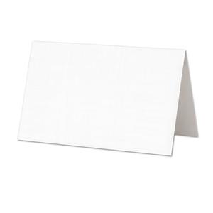 96 Pack Mini Place Cards 3.5” x 2” – Folded Table Tent Cards, 80lb Cover – Blank Printable Name Cards for Weddings, Parties, Events & Food Labels (White Linen)