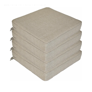 JMGBird Outdoor Chair Cushions Set of 2, Water Resistant Seat Cushions 19 x 19 Inch with Ties Outdoor Cushions for Patio Furniture, Beige