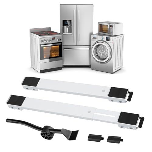 KELIXU Appliance Rollers Heavy Duty Furniture Dolly Mobile Roller, Washing Machine Stand with Wheels Mobile Base for Refrigerators, Dryers, Washing Machines, Support 660 LB, White