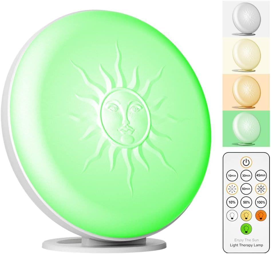 McDen Light Therapy Lamp, UV Free 10000 lux, Desktop Desk Lamp with Green Light and Three Types of White Light, 20 Adjustable Brightness Levels, and 4 Timer Functions (Gld-mm77)