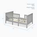 Dream On Me Hudson 3-in-1 Convertible Toddler Bed, 4 Safety Guard Rails, Low-to-Floor Design, Greenguard Gold & BSA Certified, Solid New Zealand Pinewood, Converts to Chairs & Table Cool Grey