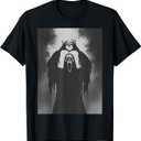 Scary Face Horror Poster Halloween T-Shirt (Black, L)