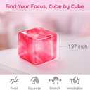 4 x Ice Cube Squishy, Slow Rising Square Shape Stress Balls for Adults(Pink) | Ice Cube Fidget Toys for Adults Sensory Toy for Anxiety Relief ADHD Office School Stocking Stuffer Classroom Prizes Gifts