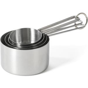 Martha Stewart Richburn 4-Piece Stainless Steel Measuring Cups Set  Durable and Accurate Kitchen Measuring Tools for Baking and Cooking (Silver)