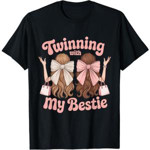 Twinning with My Bestie Twins Friends Twin Matching T-Shirt Male Small