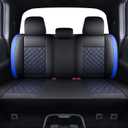 Tomatoman Tacoma Seat Covers Customized for 2005-2025 2026 4Runner Extended SR V6 Pickup Truck, Waterproof Faux Leather Car Cushions(Rear Seat, Black-Blue)