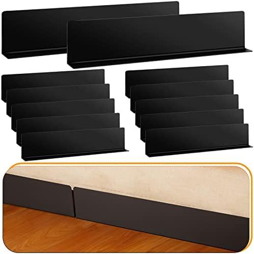 Treela 12 Pcs Under Couch Blocker Black Couch Blocker for Pets Bumper for Under Furniture Baffle Board with Adjustable Guard to Stop Going Below Sofa Easy Install (3.2 Inch)
