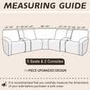 Arfntevss Sectional Recliner Couch Covers Velvet Washable Corner Sectional Sofa Cover for Reclining Couch Stretch Soft Thick L Shape Recliner Slipcover Set (5 Seat with 2 Console Cover, Cream)