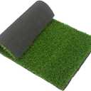 Artificial Grass Front Door Mat Drainage Holes, Plastic Outdoor Doormat for Front Door and Landscaping, Rustic Farmhouse Realistic Green Turf Mat (26x39)