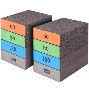 Romeda 7-Pack Sanding Sponge, Four Grits Per Pack 60/80/120/220, Washable and Reusable Handmade Sandpaper Block, Drywall Sandpaper Blocks for Wooden Drywall Sheetrock and Metal Glazing
