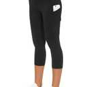 THE GYM PEOPLE Thick High Waist Capris Yoga Pants with Pockets, Tummy Control Workout Running Yoga Leggings for Women, XL