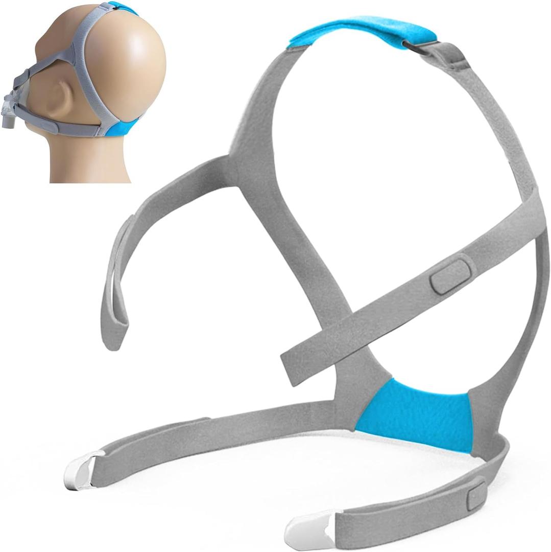 Airfit F30 Headgear Strap, Headgear Replacement Compatible with Airfit F30 CPAP Mask, Adjustable Home Ventilator Mask Headband with Two Clips, Standard Size