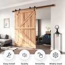 EaseLife 8 FT Bypass Double Sliding Barn Door Hardware Kit,Single Track,Heavy Duty,Slide Smoothly Quietly,Easy Install (8FT Track Kit for Double 53" Wide Door)