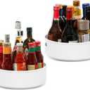 Semlos 2 Packs Lazy Susan Turntable Cupboard Organizer, Multi-Functional Spice Rack for Kitchen Storage, Revolving Under-Sink Organizers Condiment Holder, Non Skid Storage Racks 9 Inch
