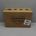 Wisuce Bamboo Under Bed Storage Containers Underbed Organizer with Wheels with Large Dust Bag,Sturdy Wood Rolling Under the Bed Shoe Storage Organizer Drawer 2 Packs (White, Small)