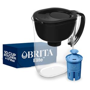 Brita Everyday Elite Water Filter Pitcher, Removes 99% of Lead, Includes 1 Filter, 10-Cup Capacity, Black