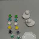 Simgoing 17 Pcs Irish Ceramics to Paint Ready to Paint Your Own Ceramic Shamrock Duck Statues Unpainted Ceramics Paintable Figurines Kit Crafts with Brush Palette for St. Patrick's Day