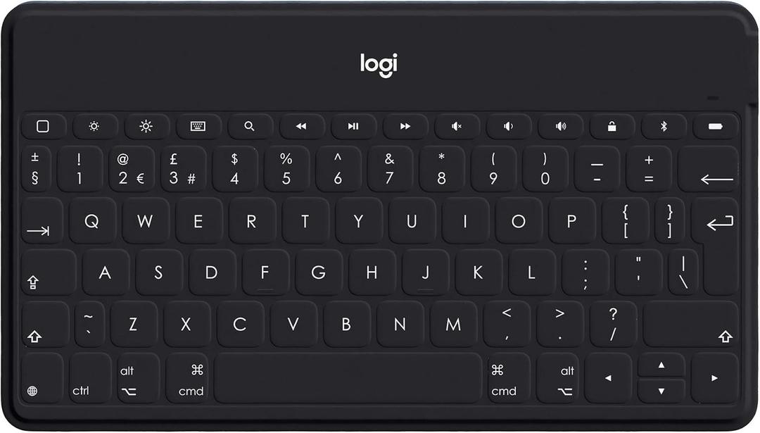 Logitech Keys-to-Go Super-Slim and Super-Light Bluetooth Keyboard for iPhone, iPad, Mac and Apple TV, Including iPad Air 5th Gen (2022) - Black