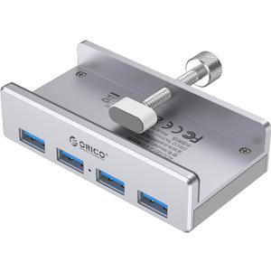 ORICO USB 3.0 Hub, USB Hub Clamp, Aluminum 4-Port USB Splitter with 4.92 FT USB Data Cable, Desktop Powered USB Hub for Monitors/Desks-Silver (Without Power Adapter) (MH4PU-SV) ORICO USB 3.0 Hub, USB Hub Clamp, Aluminum 4-Port USB Splitter with 4.92 FT USB Data Cable, Desktop Powered USB Hub for Monitors/Desks-Silver (Without Power Adapter) (MH4PU-SV)