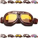 Peicees Vintage Helmet Goggles Motorcycle Goggles Bike Motorcross Pilot Goggle (Copper)
