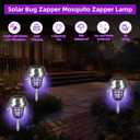 Solar Bug Zapper Outdoor Waterproof Solar Powered Mosquito Repellent Outdoor Patio,Cordless & Auto On/Off Trap Purple & White Light for Gnat Fly Insect Zapper for Garden Backyard for Outside,4 Pack