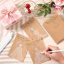 Sinload 50 Sets Guess the Dress Bridal Shower Games for Guests Wedding Shower Games Cards Water Soluble Pencils with Fun Heart Wooden Clip and 1 String Rope Wedding Party Supplies Games Ideas