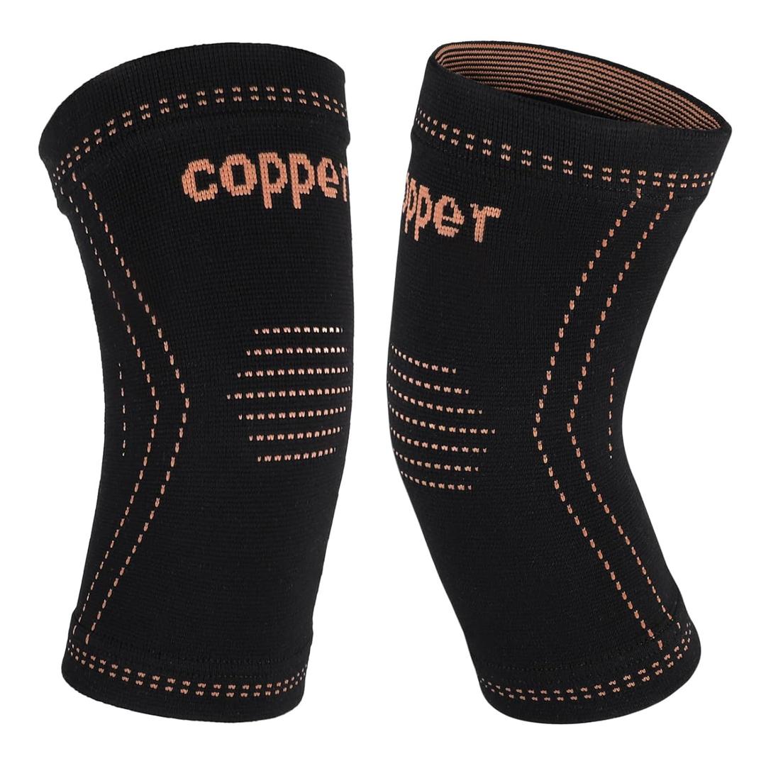 JIQUD Arm compression Sleeve (1 Pair),Copper Elbow Compression Sleeve,Elbow Brace for Tennis Elbow Tendonitis,Full Arm Sleeve for Men & Women,Sports Support & Recovery (Black,M)