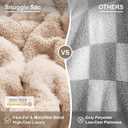 Snuggle Sac Checkered Throw Blanket Faux Fur Microfiber Blankets for Couch,Cozy Soft Warm Blanket for Sofa Bedroom Living Room,Solid Beige,50x60 inches