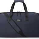 Halfday Convertible 2-in-1 Garment Duffel Weekender Bag 45L | Wrinkle-Free Travel, Hanging Suit Compartment, Shoe Pockets, Trolley Sleeve. Durable & Water-Resistant Carry-On, Marine