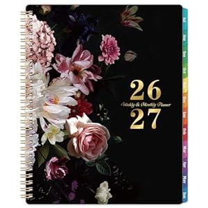 2026-2027 Planner - JUL. 2026 - JUN. 2027, 8" x 10", Weekly and Monthly Academic Planner 2026-2027, Academic Weekly Calendar Spiral Bound with Sturdy Cover, Monthly Tabs, Thick Paper, Twin-wire Binding